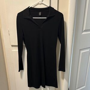 Black Long Sleeve Mini Dress